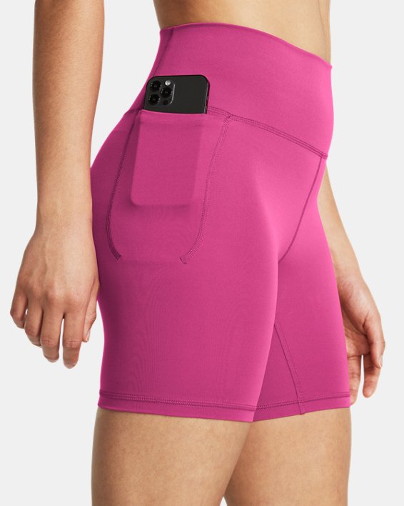 Women's UA Meridian 7" Bike Shorts in Pink image number 3